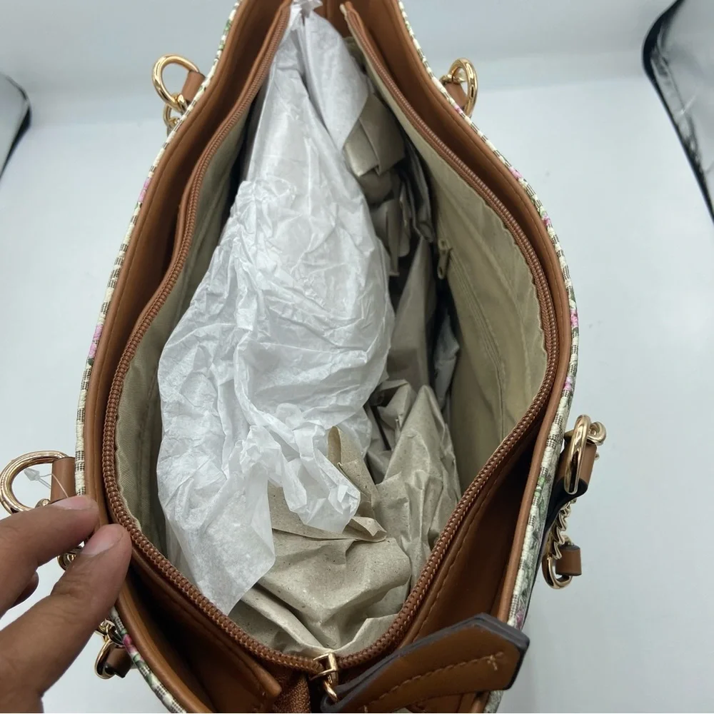 Jones New York Signature JNY Lisa Satchel Shoulder Bag Flower Print - Picture 5 of 5